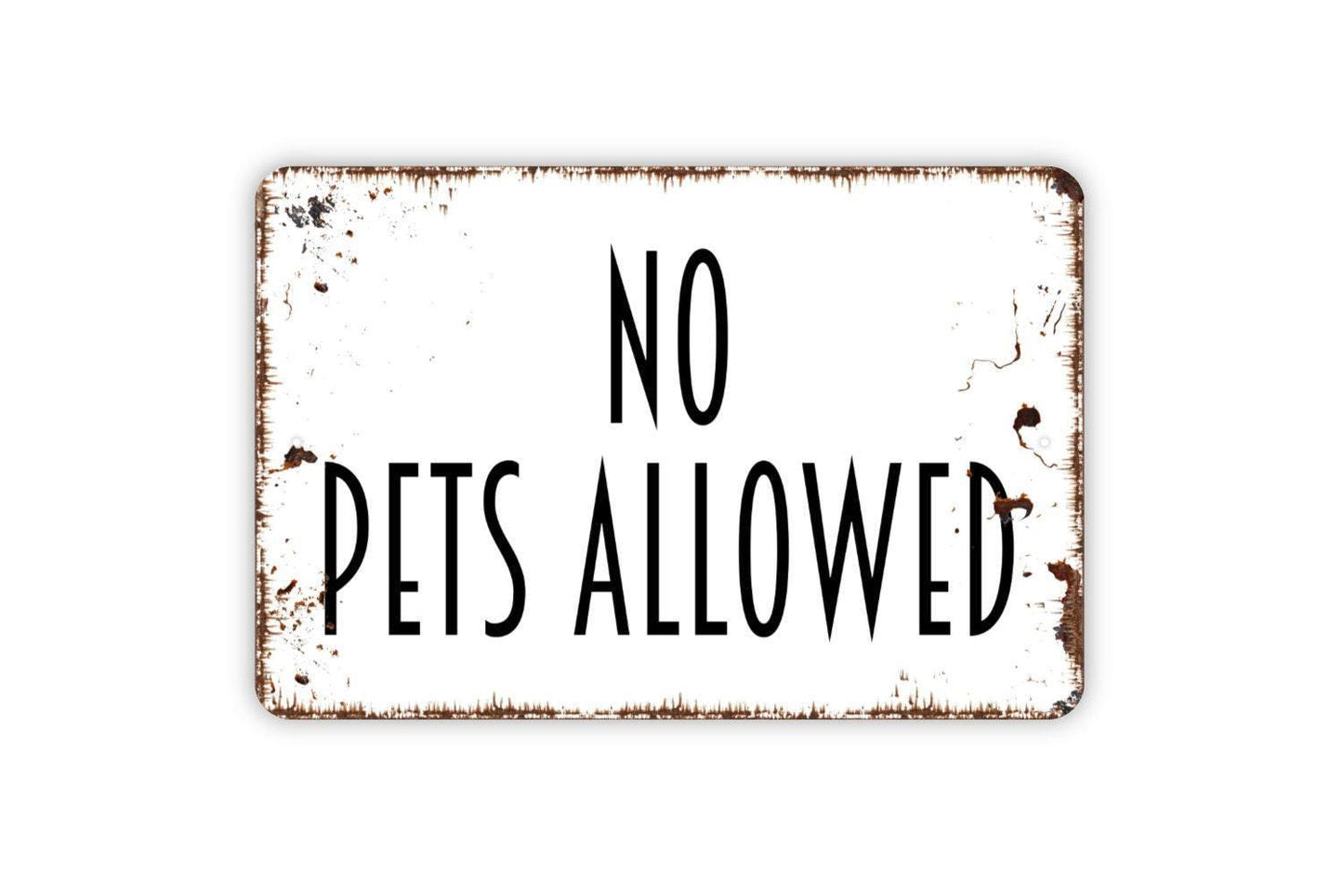 No Pets Allowed Sign | Private Property Security Warning Wall Decor | Business Storefront Home Entry Notice | Metal Sign or Vinyl Sticker