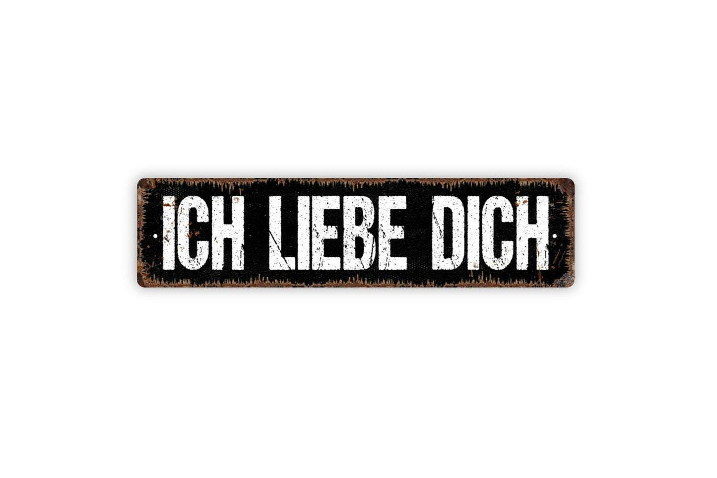 Ich Liebe Dich Sign | Rustic Farmhouse German Love Wall Sign for Bedroom, Wedding, or Anniversary Gift | Metal Sign or Vinyl Sticker Décor