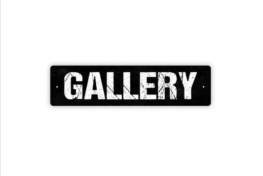 Gallery Sign Metal or Vinyl Sticker | Art Studio Sign | Rustic Farmhouse Wall Decor | Gallery Direction Sign | Museum or Home Art Sticker