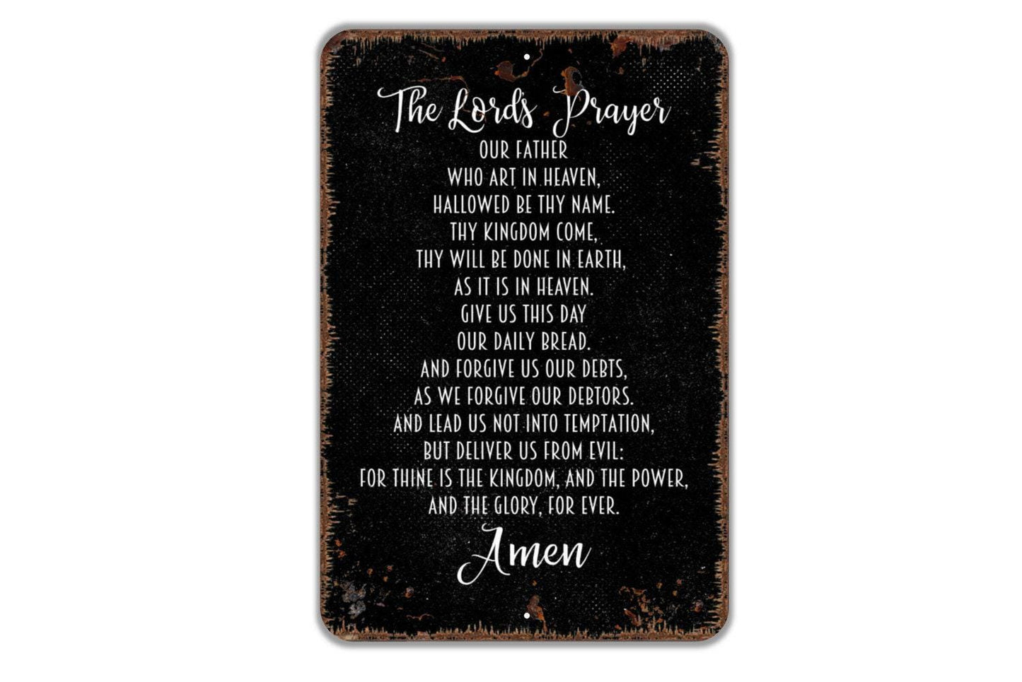The Lord's Prayer Sign - Christian Faith Metal Indoor or Outdoor Wall Art