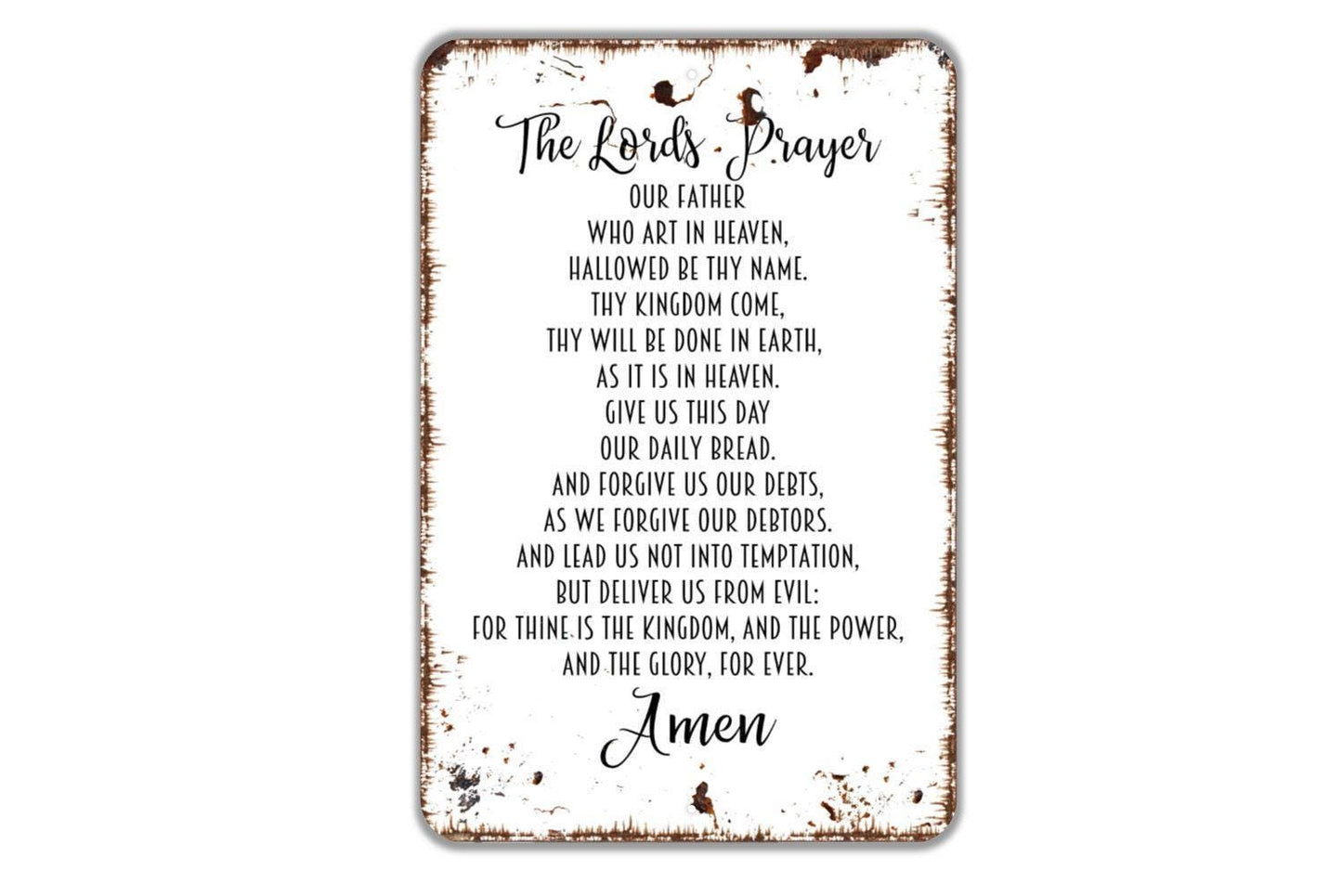 The Lord's Prayer Sign - Christian Faith Metal Indoor or Outdoor Wall Art