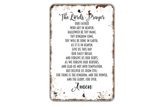 The Lord's Prayer Sign - Christian Faith Metal Indoor or Outdoor Wall Art