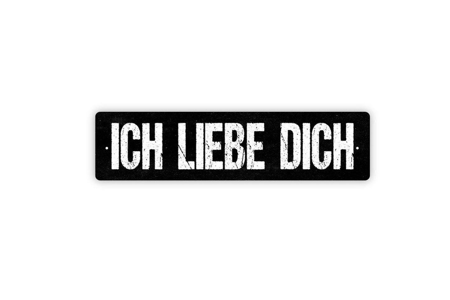 Ich Liebe Dich Sign | Rustic Farmhouse German Love Wall Sign for Bedroom, Wedding, or Anniversary Gift | Metal Sign or Vinyl Sticker Décor