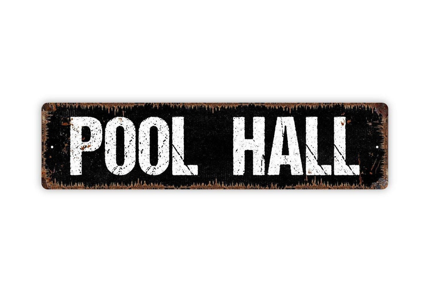 Pool Hall Sign - Pool Table Que Darts Billiards Bar Pub Tavern Vinyl Sticker Or  Street Metal Sign or Door Name Plate Plaque
