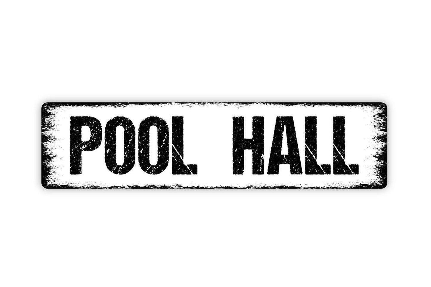 Pool Hall Sign - Pool Table Que Darts Billiards Bar Pub Tavern Vinyl Sticker Or  Street Metal Sign or Door Name Plate Plaque