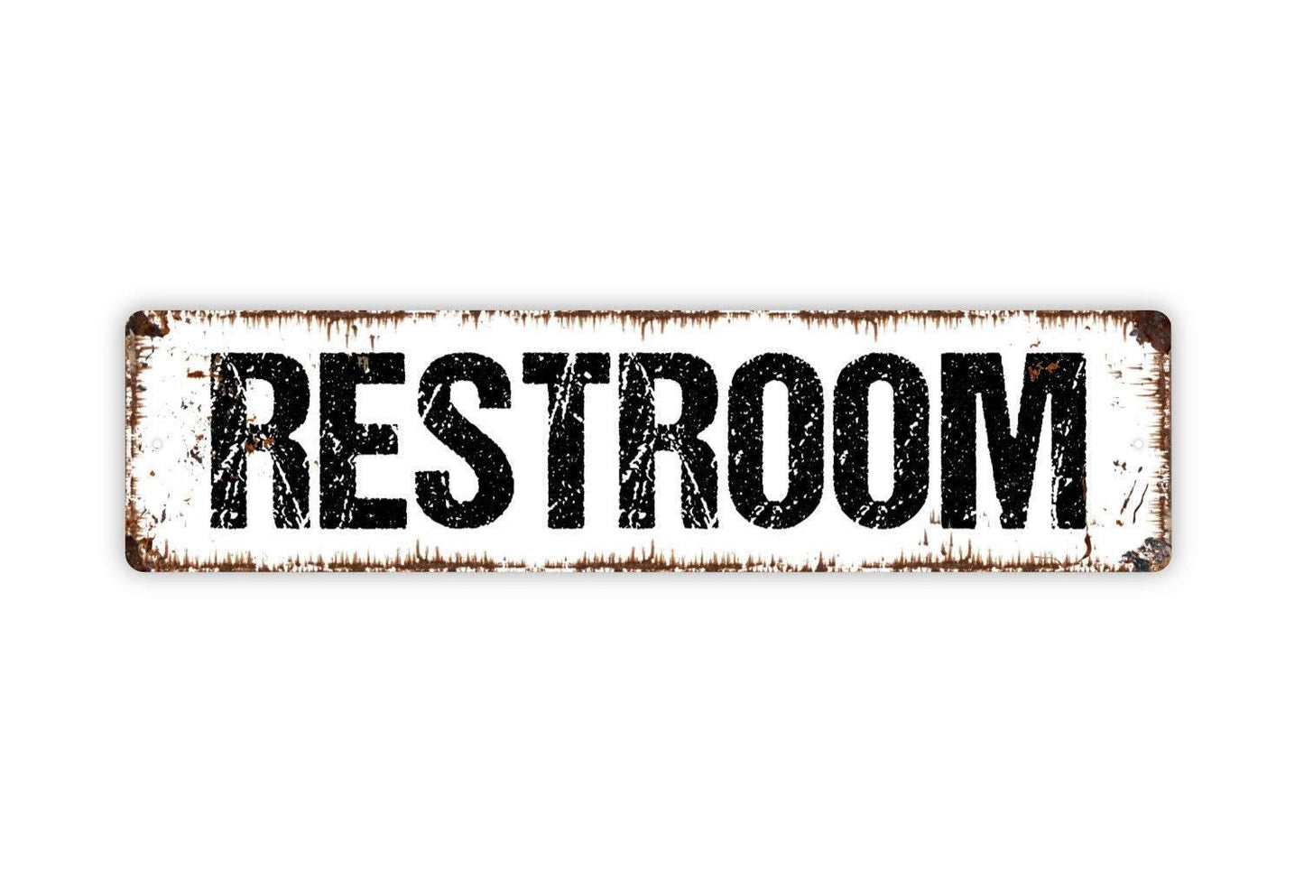 Restroom Sign, Metal Sign, Men Women Distressed Bathroom Rustic Custom Metal Sign, Rustic Street Sign or Door Name Plate Plaque