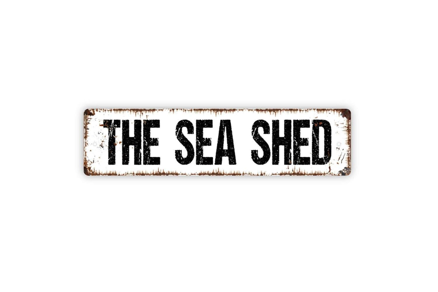 The Sea Shed Sign - Beach House Vinyl Sticker Or  Metal Street Sign or Door Name Plate Plaque