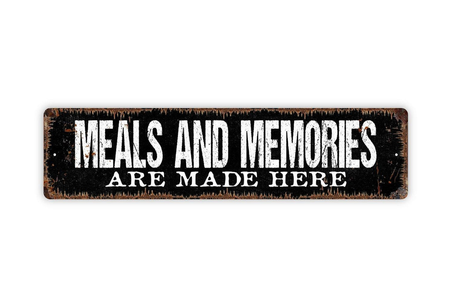 Meals and Memories Are Made Here Sign Metal or Vinyl Sticker | Rustic Farmhouse Kitchen Decor | Dining Room Sign | Family Gathering Gift