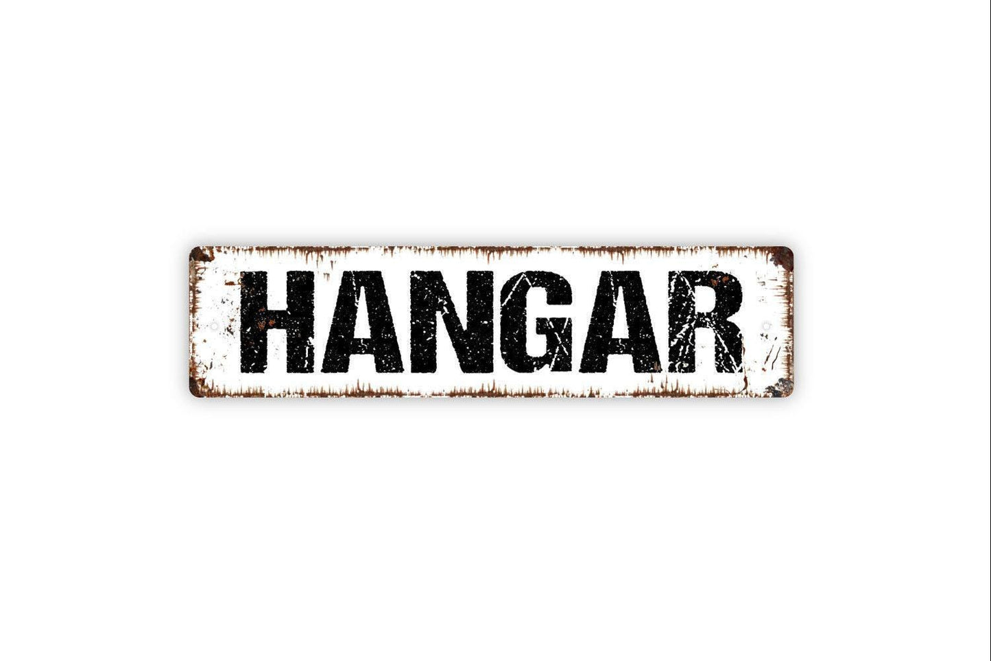 Hangar Sign Metal or Vinyl Sticker | Airplane Hangar Wall Decor | Pilot Gift Sign | Aviation Wall Art | Airplane Lover Man Cave Decor