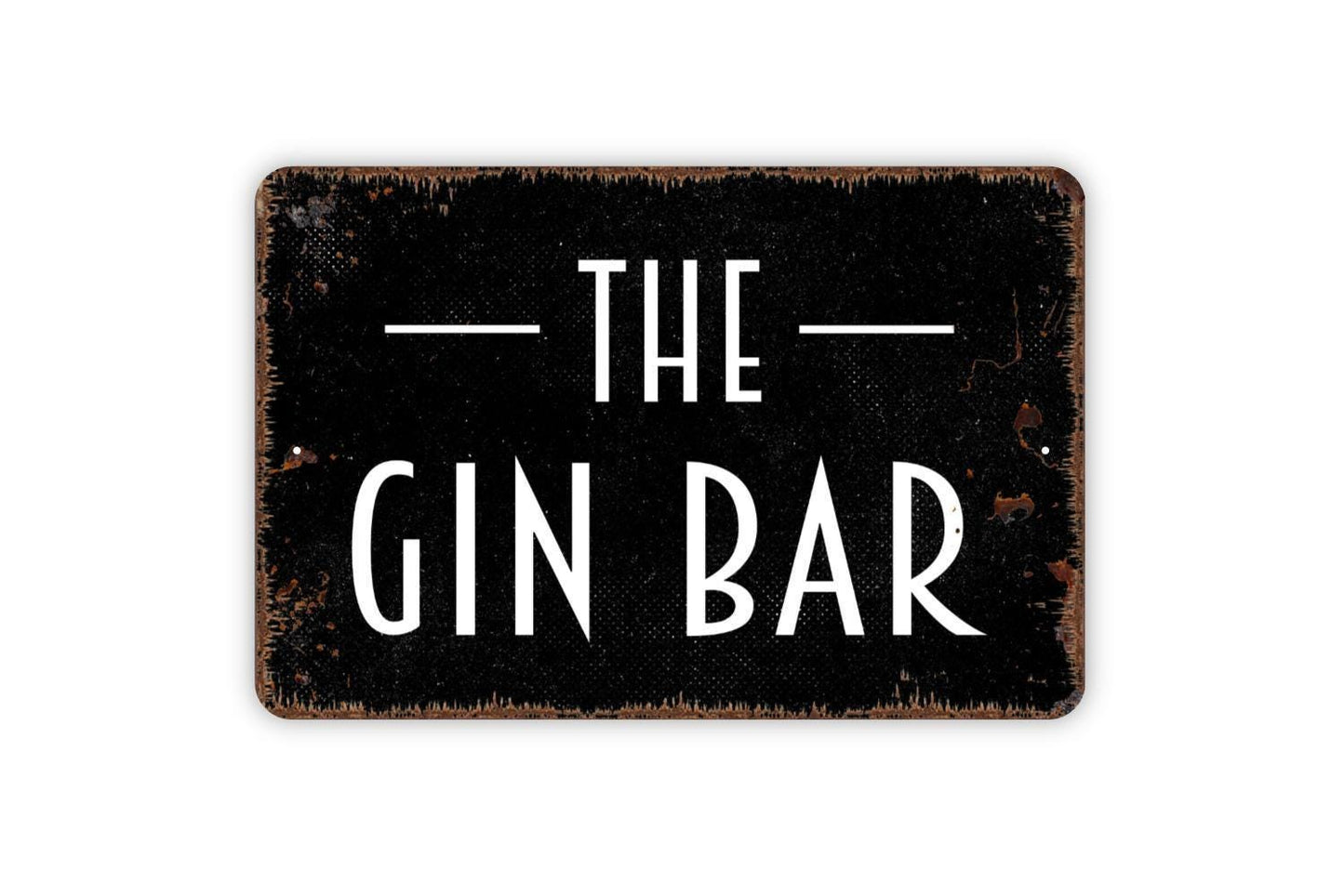 The Gin Bar Sign, Metal Sign, Farmhouse Contemporary Modern Wall Metal Sign