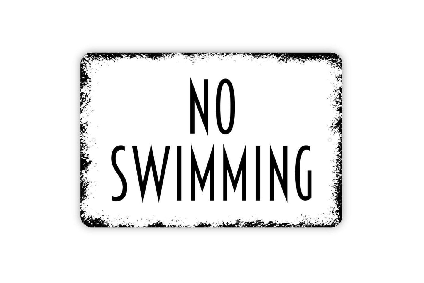 No Swimming Sign - Private Property Metal Indoor or Outdoor