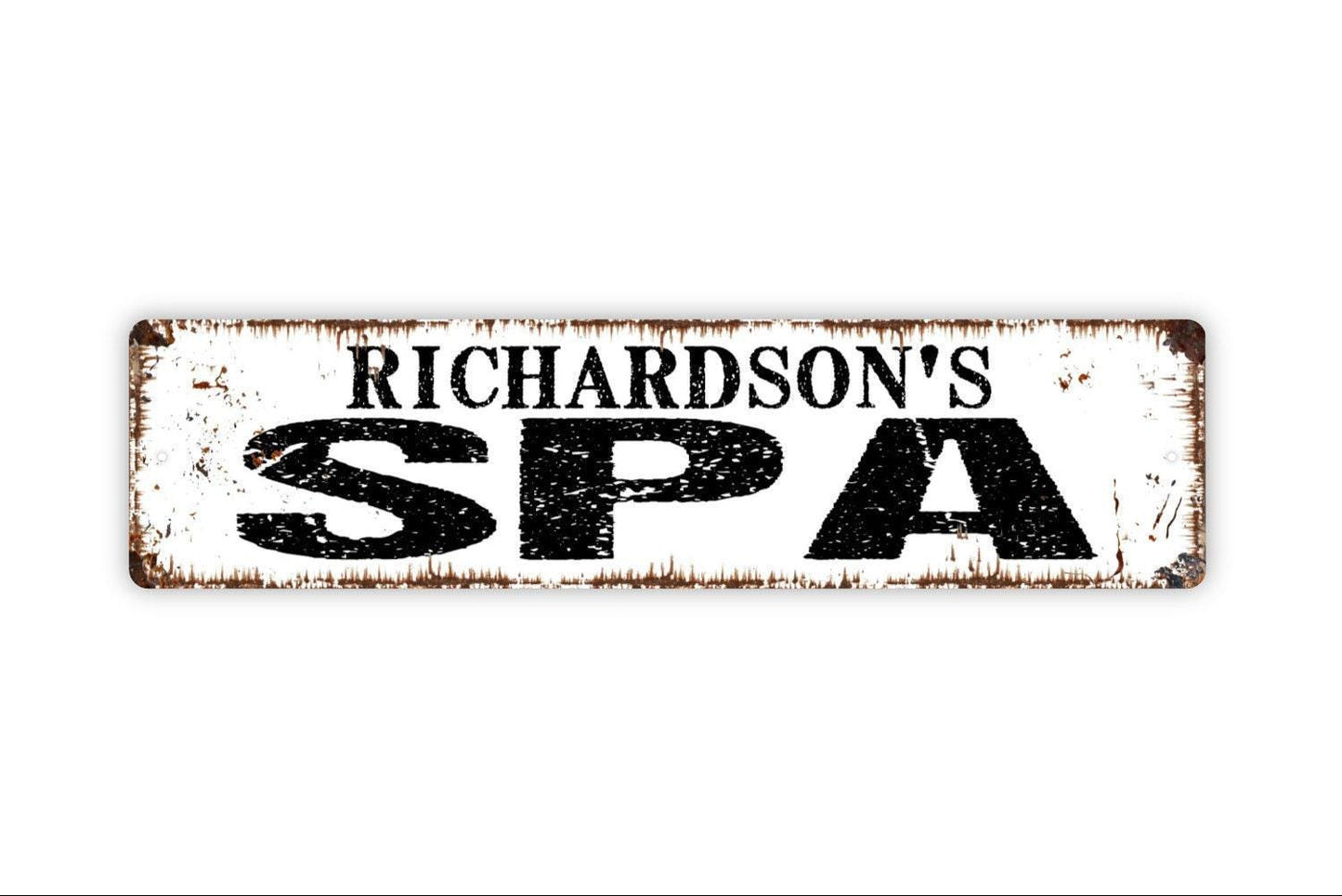 Personalized Spa Sign | Rustic Bathroom Wall Decor | Custom Relaxation Sign | Farmhouse Home Spa or Salon Sign | Metal or Vinyl Sticker