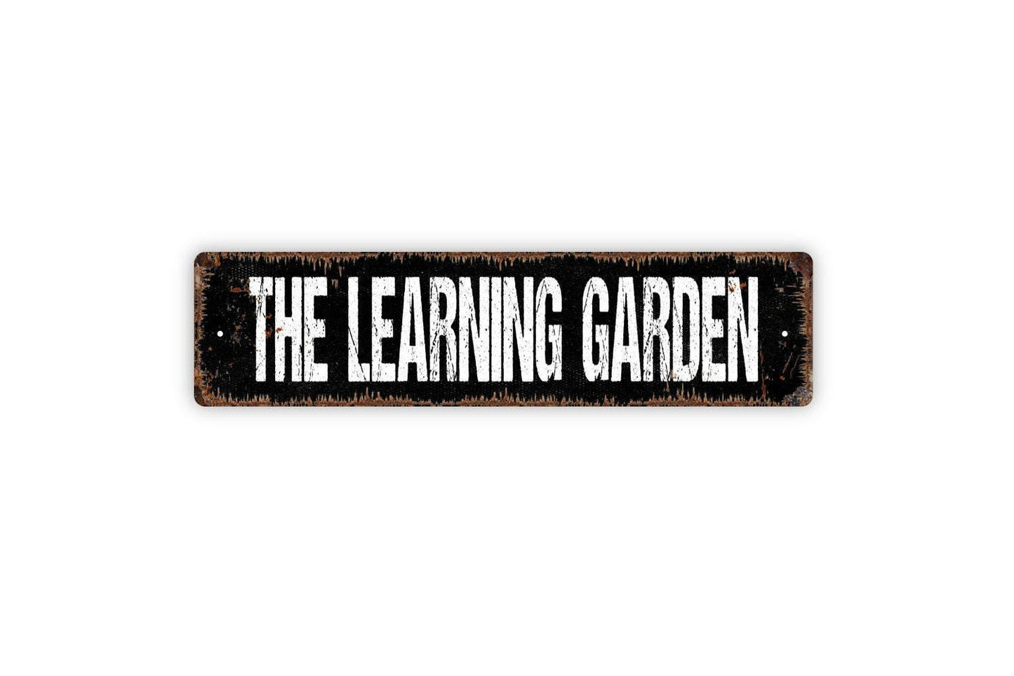 The Learning Garden Sign - Gardener Gardening Vinyl Sticker Or  Street Metal Sign or Door Name Plate Plaque