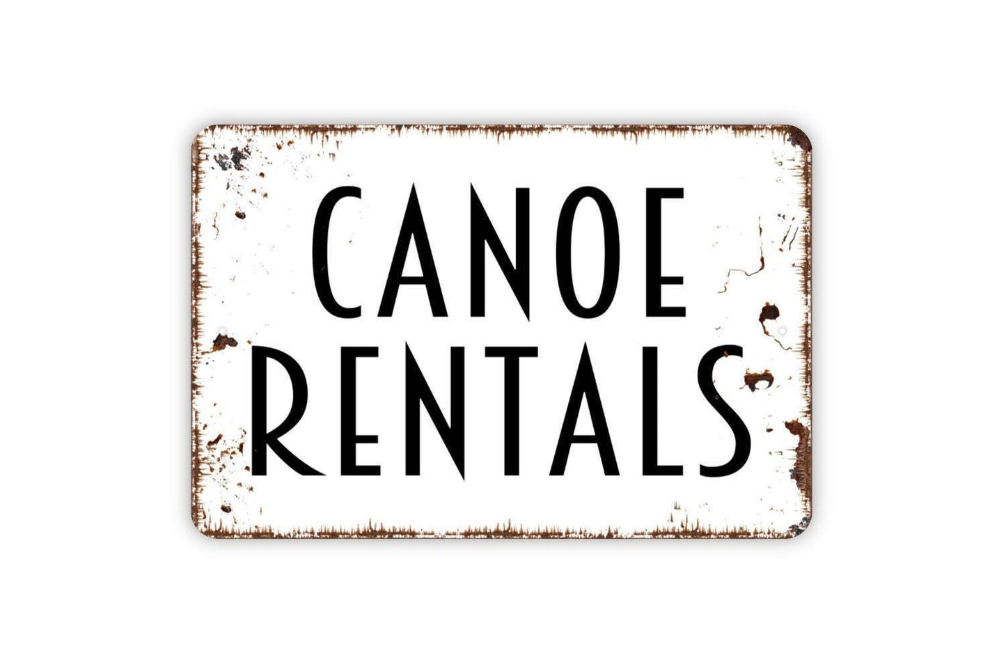 Canoe Rentals Sign | Rustic Lake House Wall Decor | Cabin or Lodge Wall Art | Custom Metal Sign or Vinyl Sticker | Outdoor Adventure Sign
