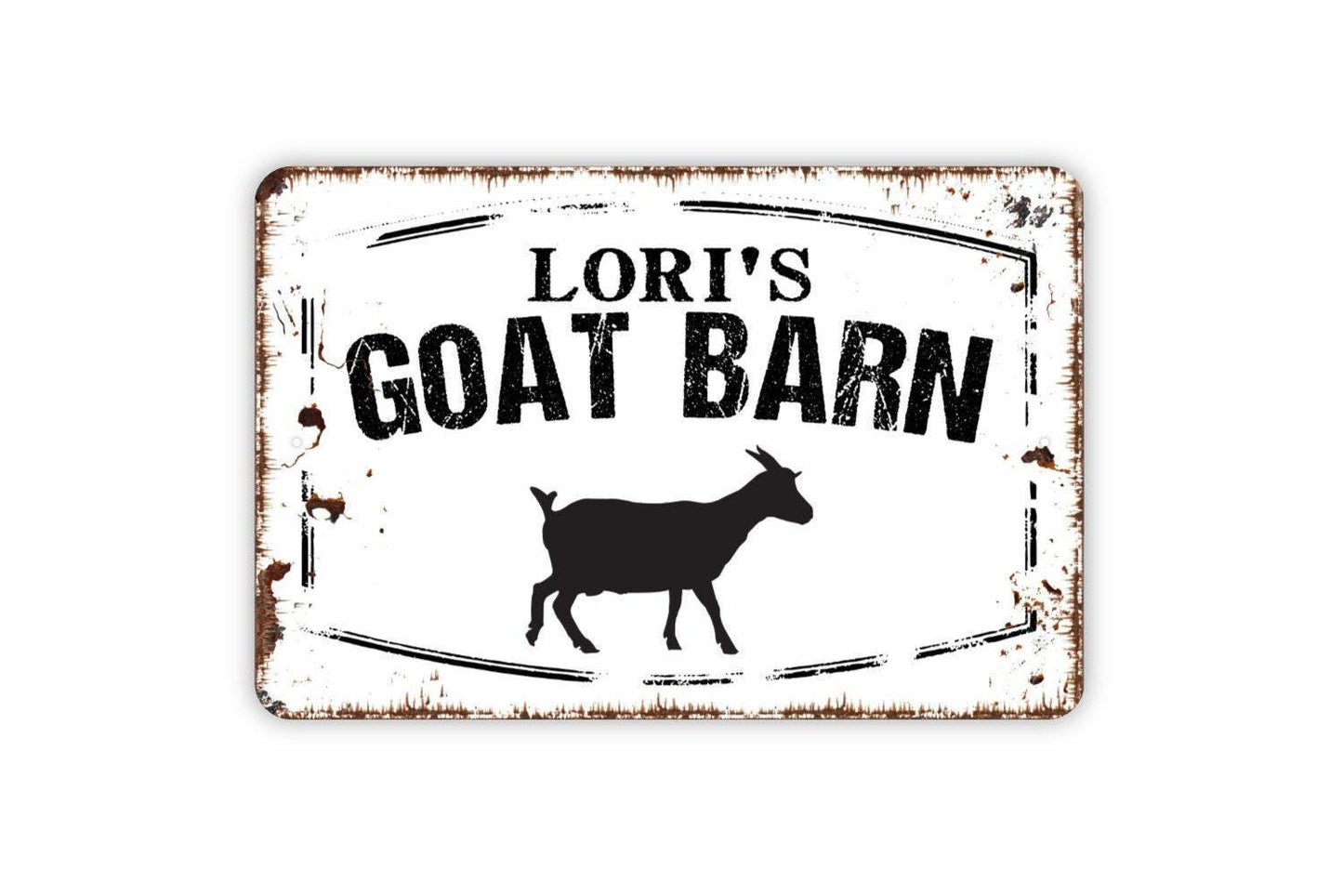 Personalized Goat Barn Sign - Custom Your Name Goat House Farm Metal Wall Art Indoor Or Outdoor