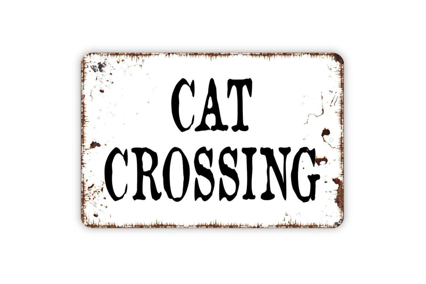 Cat Crossing Sign - Metal Indoor or Outdoor Wall Art