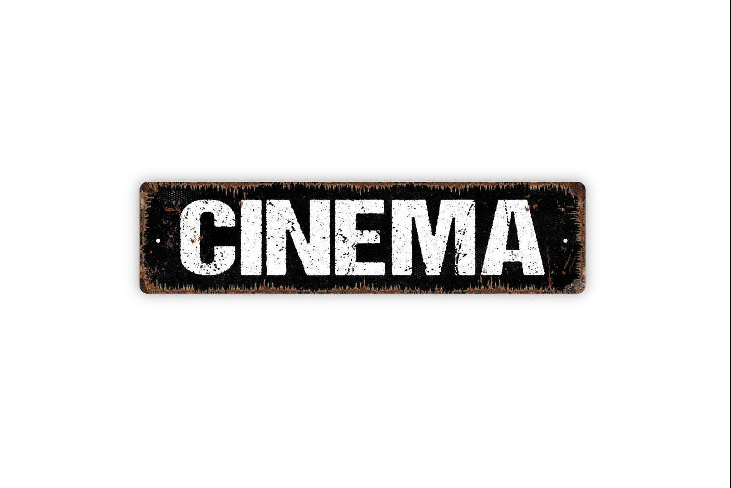 Cinema Metal Sign - Home Theater Theatre Media Room Movies Vinyl Sticker Or  Street Metal Sign or Door Name Plate Plaque