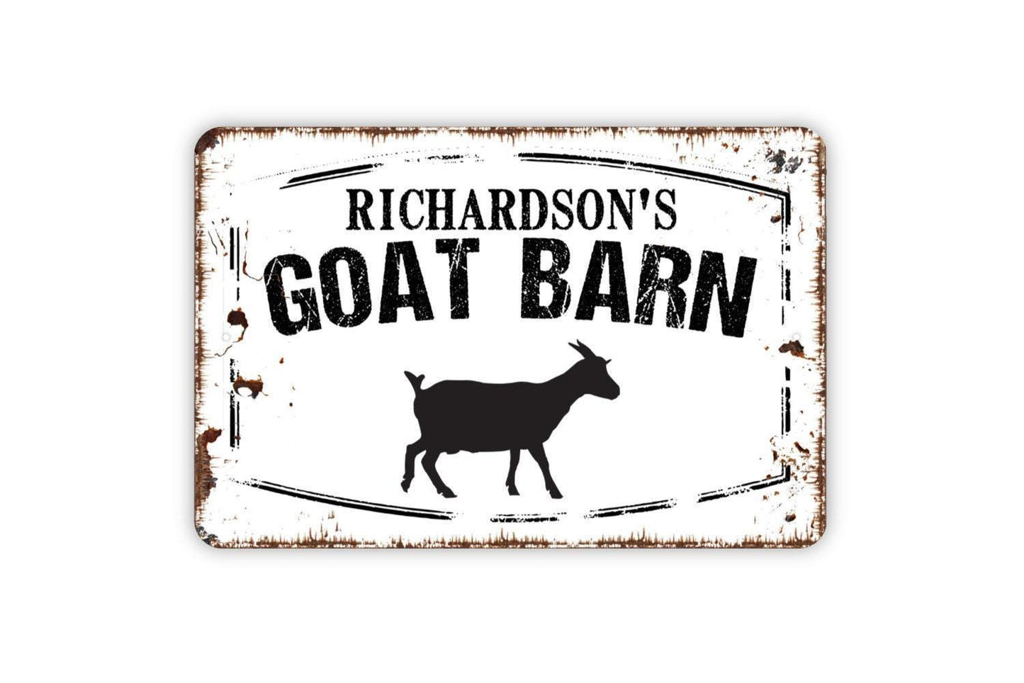 Personalized Goat Barn Sign - Custom Your Name Goat House Farm Metal Wall Art Indoor Or Outdoor