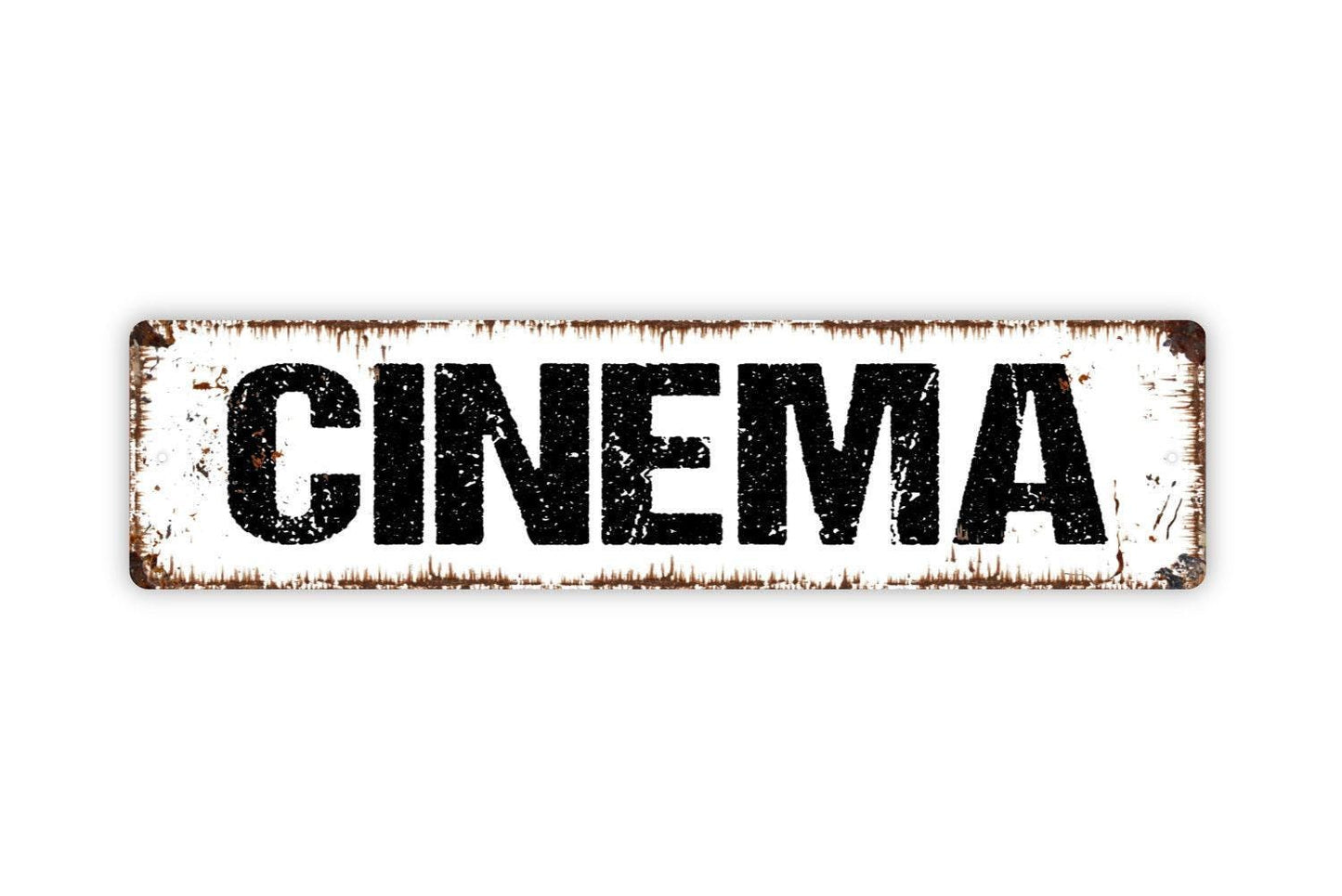 Cinema Metal Sign - Home Theater Theatre Media Room Movies Vinyl Sticker Or  Street Metal Sign or Door Name Plate Plaque
