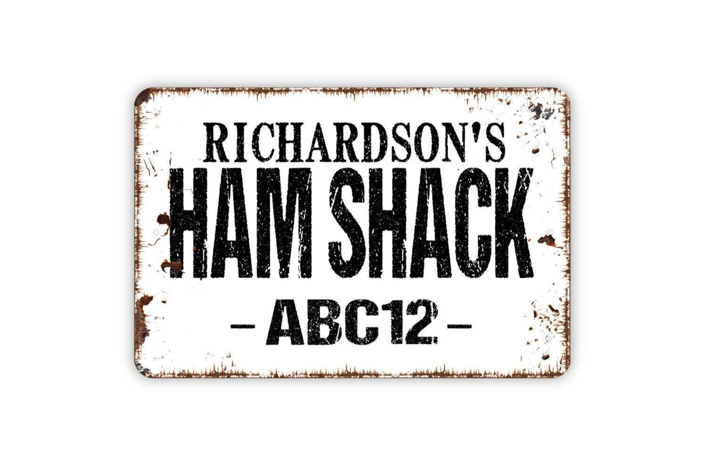 Personalized Ham Shack Radio Sign | Custom Ham Radio Call Sign Decor | Metal Sign or Vinyl Sticker for Radio Operator Gift