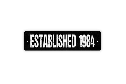 Established Year Sign - Establishment Beginning Custom Year Date Vinyl Sticker Or  Street Metal Sign or Door Name Plate Plaque