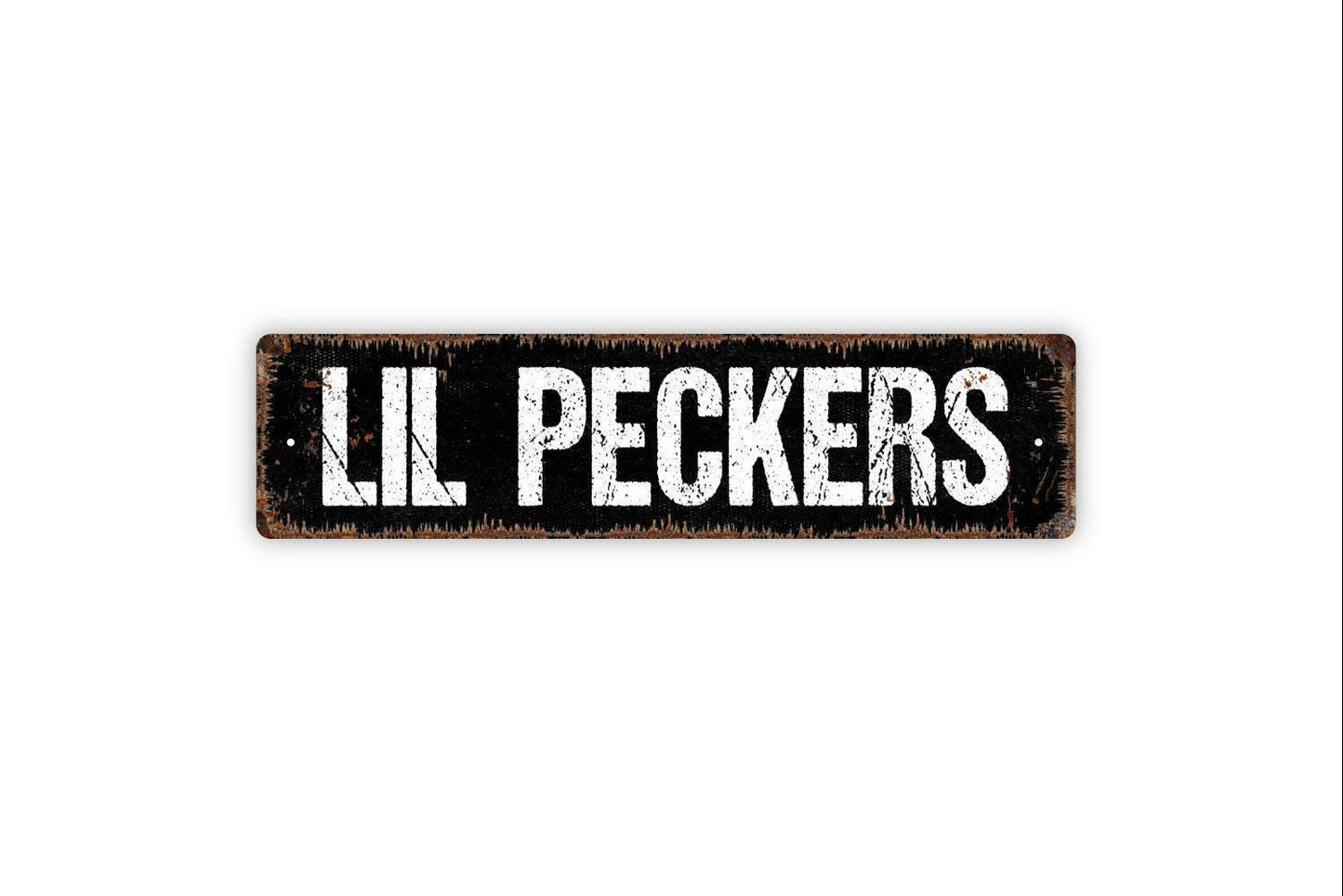 Lil Peckers Sign - Chicken Hen House Coop Vinyl Sticker Or  Metal Street Sign or Door Name Plate Plaque
