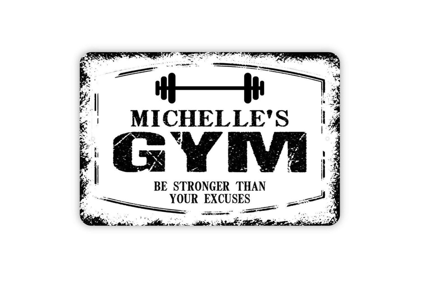 Personalized Gym Sign - Custom Workout Home Gym Fitness Metal Wall Art Indoor Or Outdoor