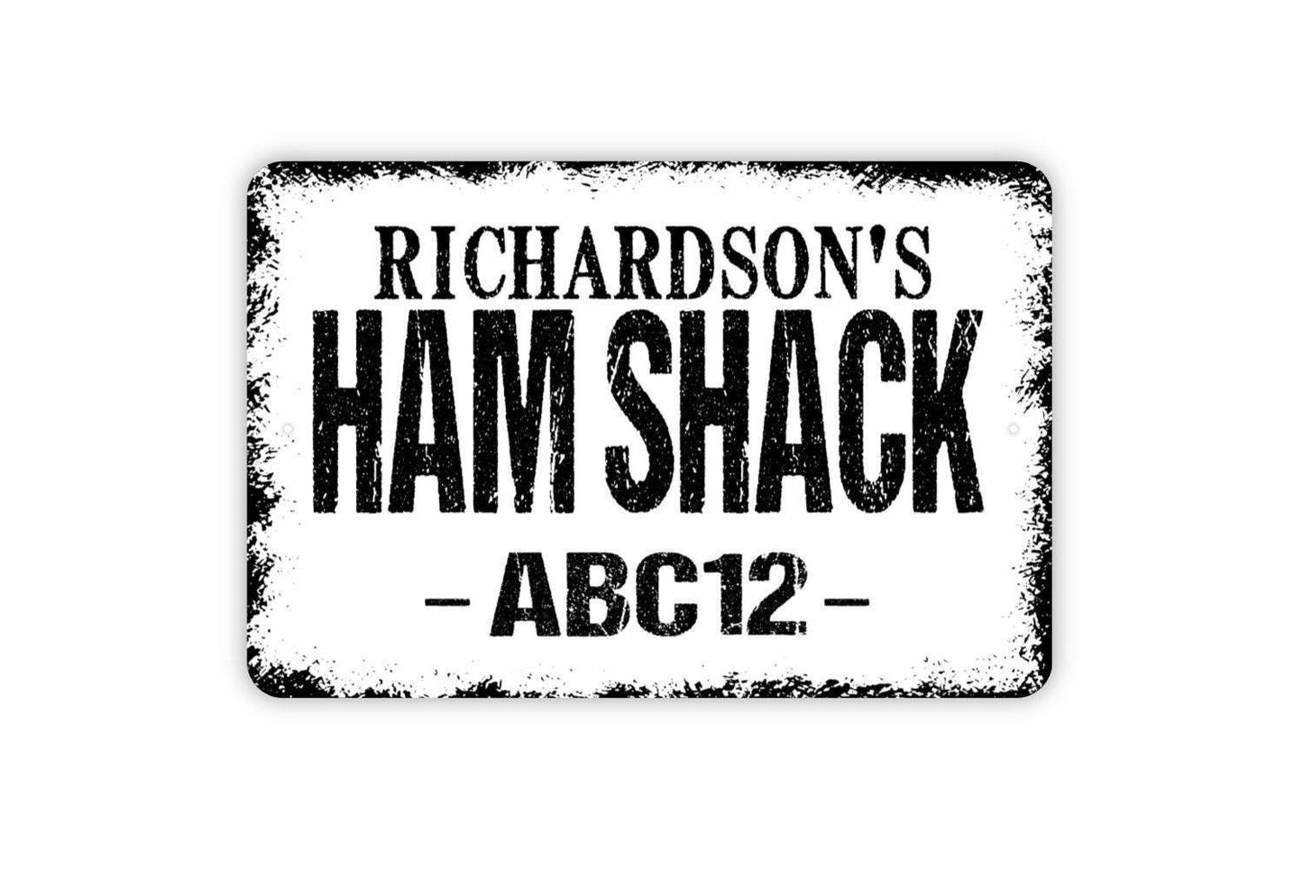 Personalized Ham Shack Radio Sign | Custom Ham Radio Call Sign Decor | Metal Sign or Vinyl Sticker for Radio Operator Gift