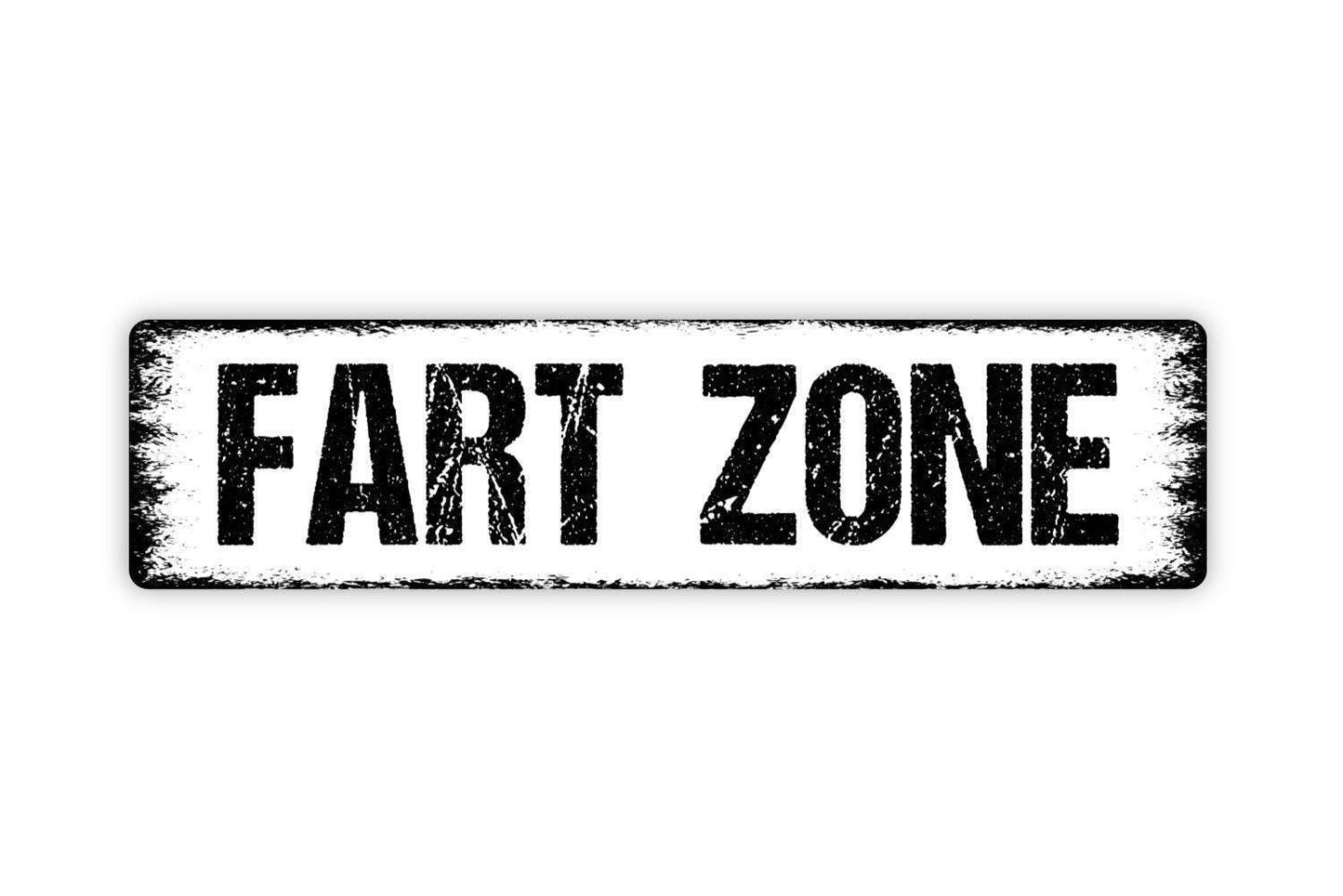 Fart Zone Sign - Funny Boys Bathroom Vinyl Sticker Or  Metal Street Sign or Door Name Plate Plaque