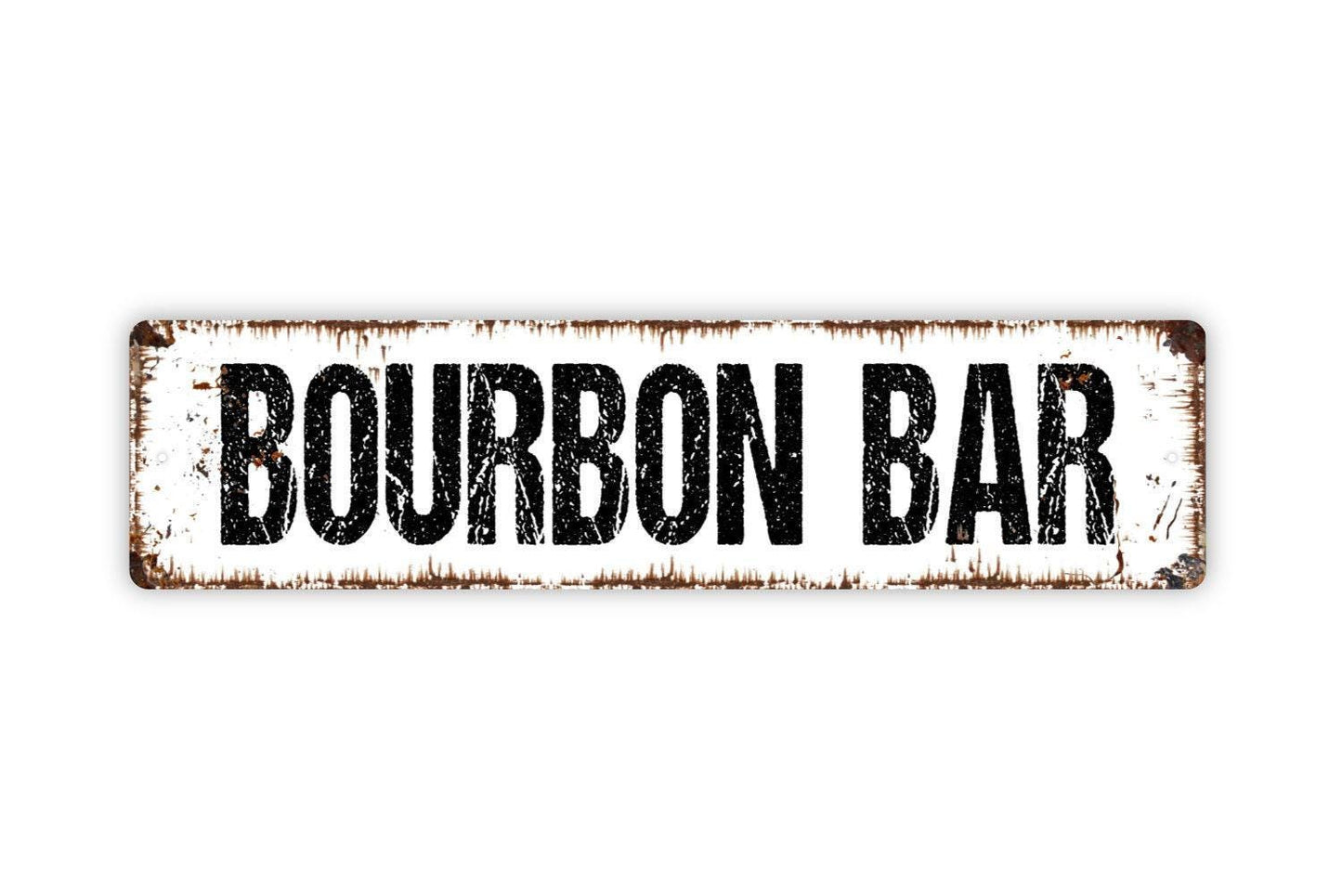 Bourbon Bar Sign Metal or Vinyl Sticker | Rustic Home Bar Decor | Whiskey Lover Gift | Bourbon Room Sign | Country Bar or Lounge Decor