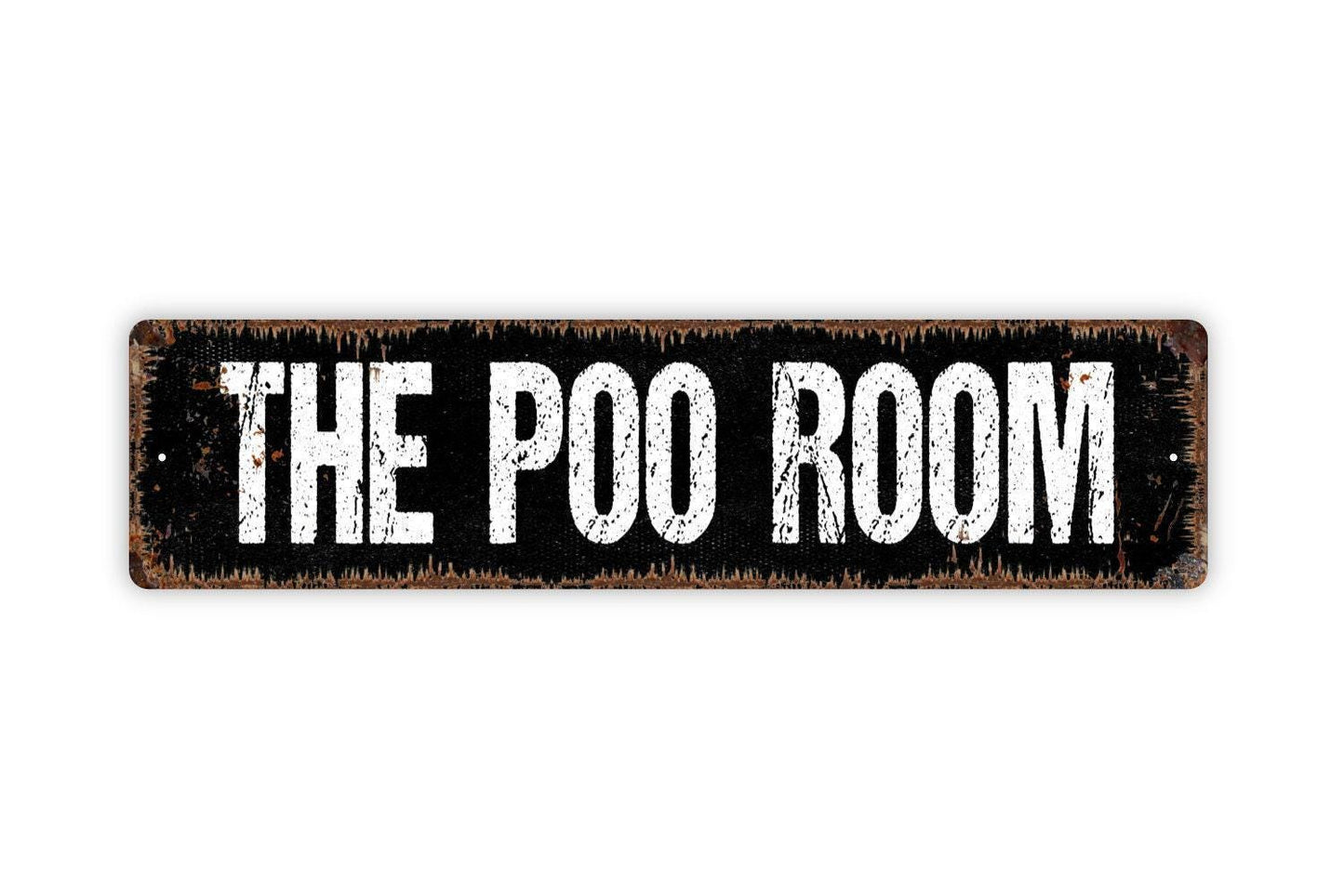 The Poo Room Sign - Bathroom Funny Vinyl Sticker Or  Metal Street Sign or Door Name Plate Plaque
