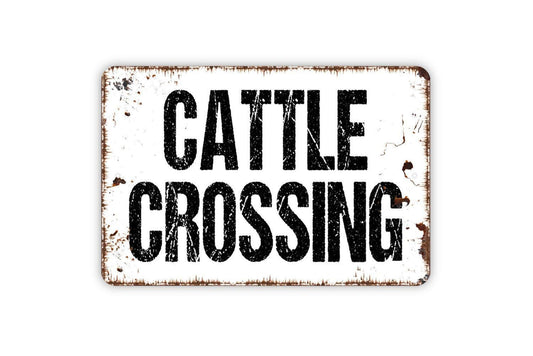 Cattle Crossing Sign - Farm Cow Metal Wall Art - Indoor or Outdoor
