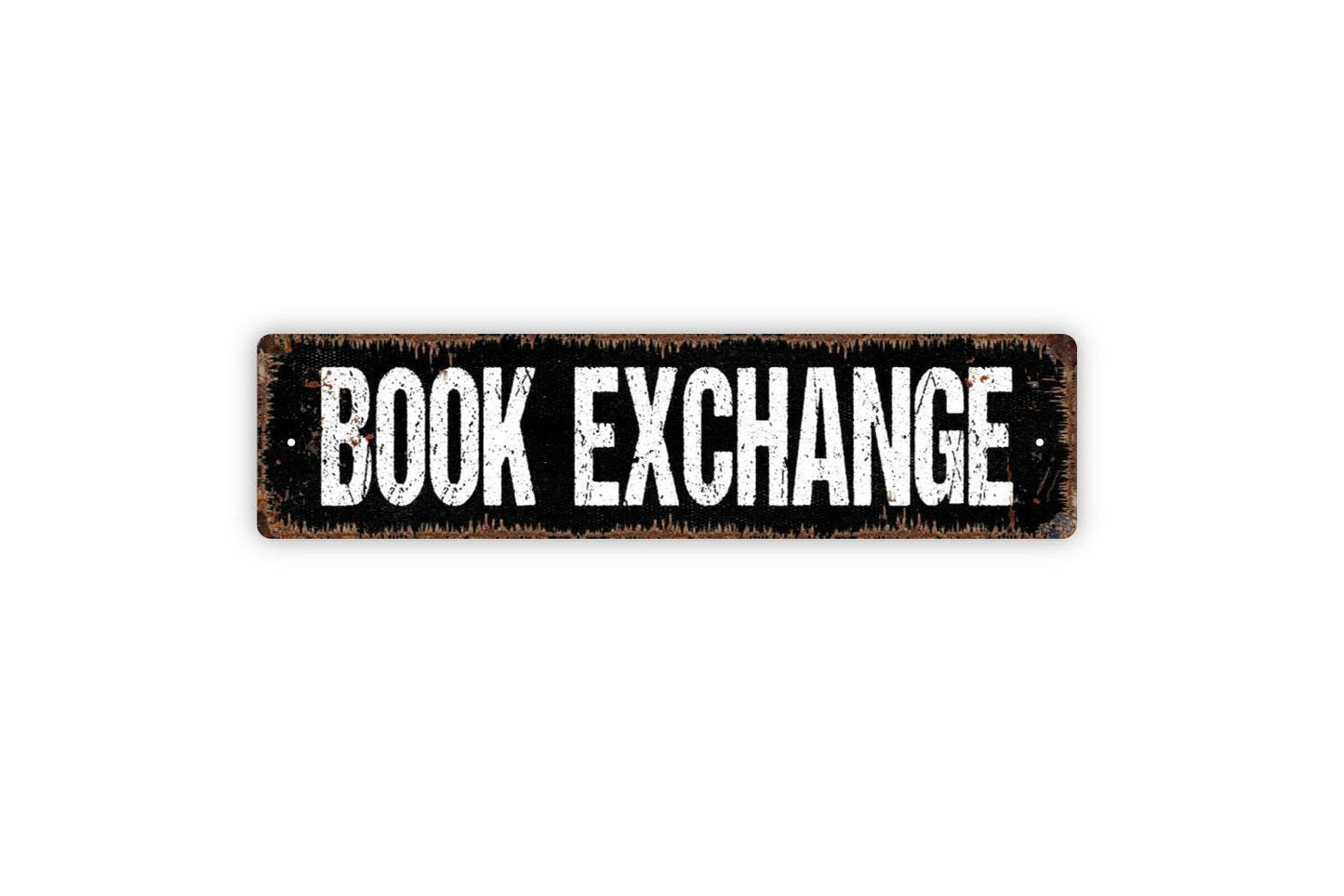 Book Exchange Sign - Lending Library Reading Room Corner Read Books Vinyl Sticker Or  Street Metal Sign or Door Name Plate Plaque