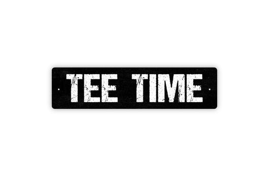 Tee Time Sign - Golfing Golf Golfer Swing Vinyl Sticker Or  Street Metal Sign or Door Name Plate Plaque