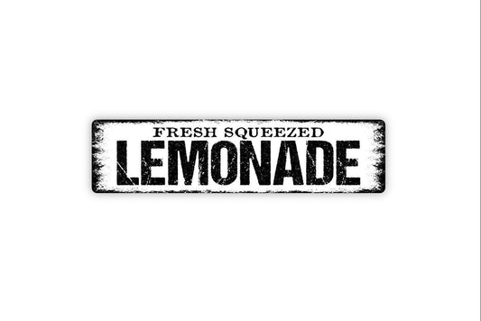 Fresh Squeezed Lemonade Sign | Farmhouse Kitchen Metal Sign or Vinyl Sticker | Rustic Market, Garden, or Patio Decor | Gift for Lemon Lovers