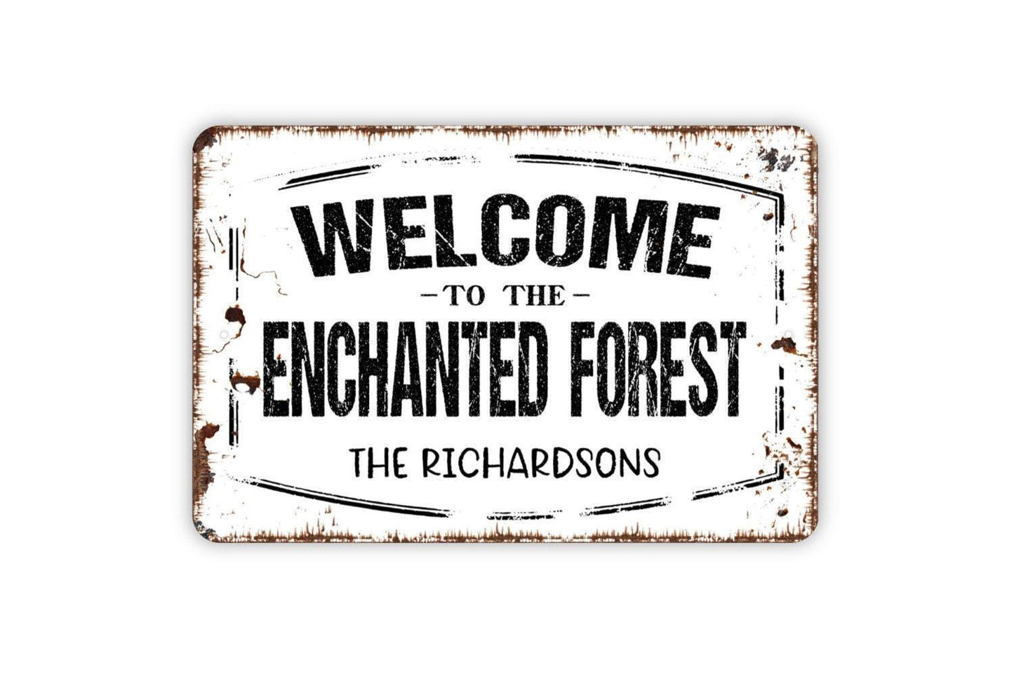 Personalized Welcome to the Enchanted Forest Sign | Custom Fairy Tale Wall Art | Fantasy Woodland Decor | Rustic Magic Forest Sign Gift