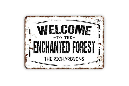 Personalized Welcome to the Enchanted Forest Sign | Custom Fairy Tale Wall Art | Fantasy Woodland Decor | Rustic Magic Forest Sign Gift