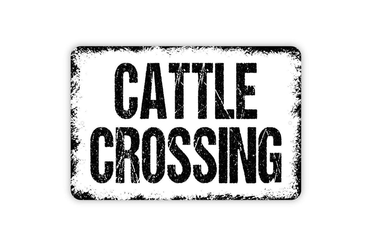 Cattle Crossing Sign - Farm Cow Metal Wall Art - Indoor or Outdoor