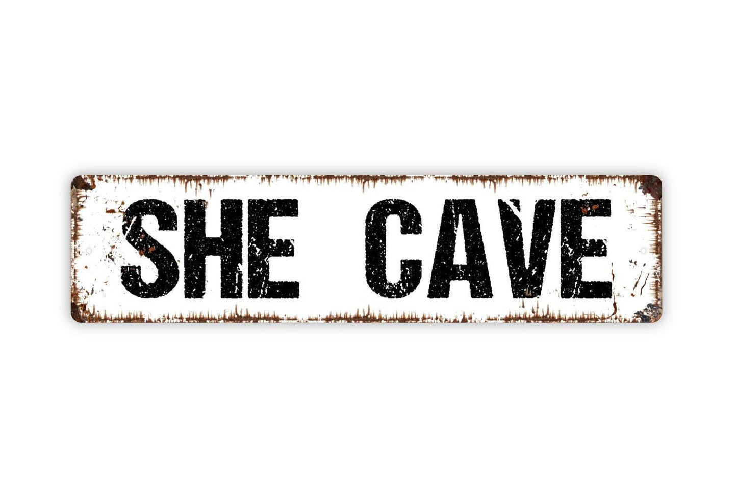 She Cave Sign - Girl Babe Cave Vinyl Sticker Or  Street Metal Sign or Door Name Plate Plaque