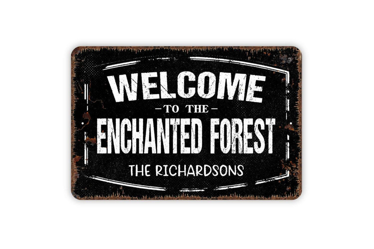 Personalized Welcome to the Enchanted Forest Sign | Custom Fairy Tale Wall Art | Fantasy Woodland Decor | Rustic Magic Forest Sign Gift