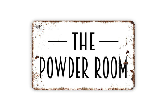 The Powder Room Sign, Metal Sign, Farmhouse Contemporary Modern Wall Metal Sign