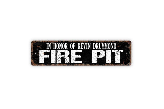 Personalized Fire Pit Sign - Campfire Camping Outdoor Kitchen Vinyl Sticker Or  Street Metal Sign or Door Name Plate Plaque