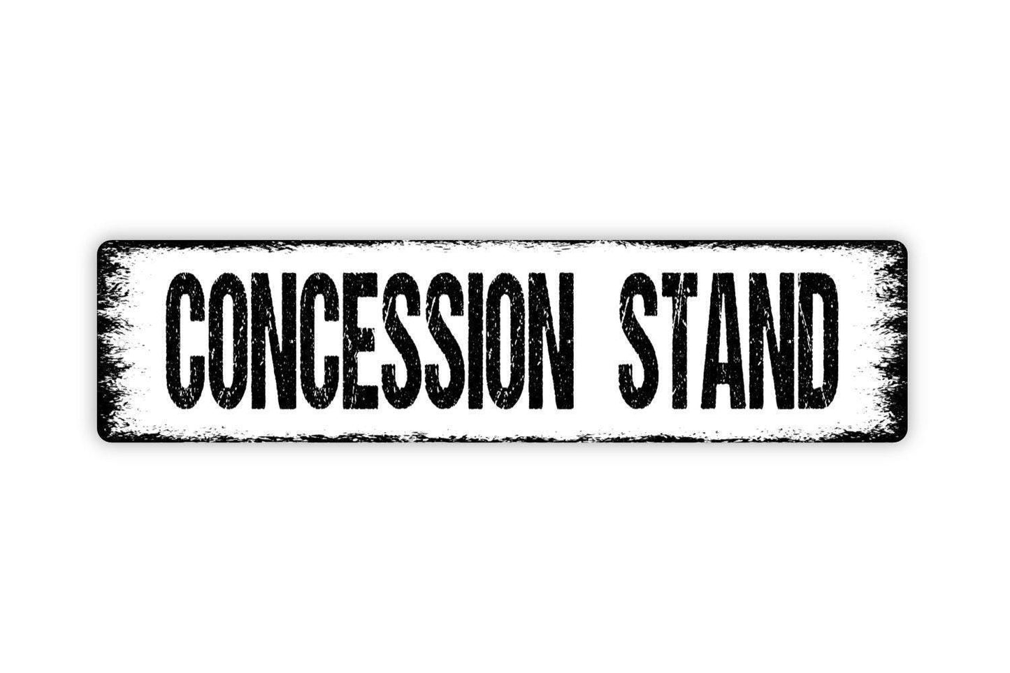 Concession Stand Sign - Kitchen Pantry Snacks Vinyl Sticker Or  Metal Street Sign or Door Name Plate Plaque
