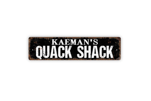 Personalized Quack Shack Sign | Custom Duck Coop, Pond, or Cabin Wall Sign | Funny Backyard Décor Metal Duck Sign or Vinyl Sticker Gift