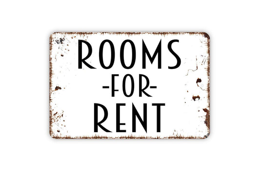 Rooms For Rent Sign - Metal Vacancy Wall Art