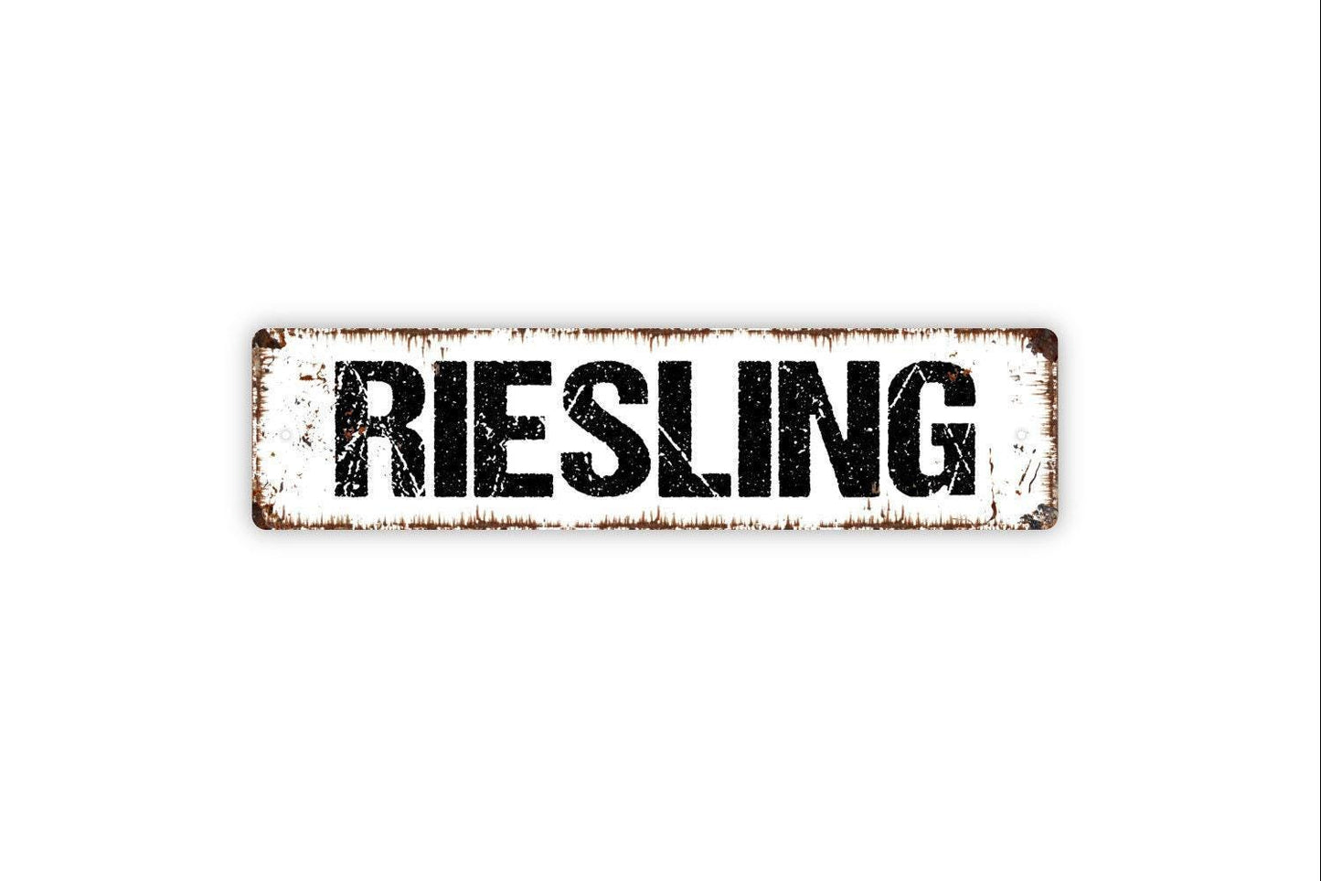 Riesling Sign - Wine Winery Vineyard Vinyl Sticker Or  Street Metal Sign or Door Name Plate Plaque