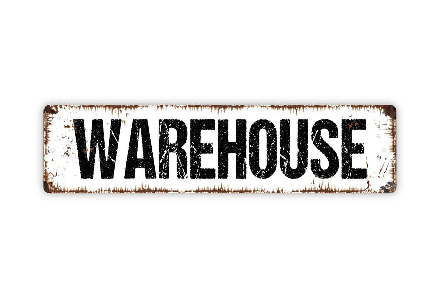 Warehouse Sign - Vinyl Sticker Or  Street Metal Sign or Door Name Plate Plaque