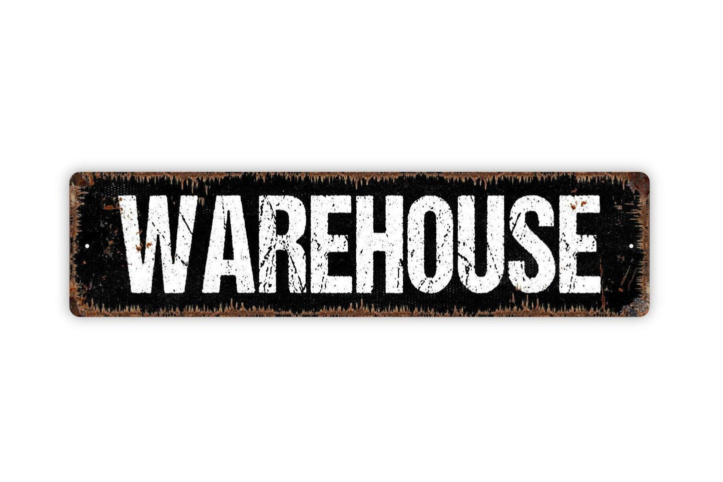 Warehouse Sign - Vinyl Sticker Or  Street Metal Sign or Door Name Plate Plaque