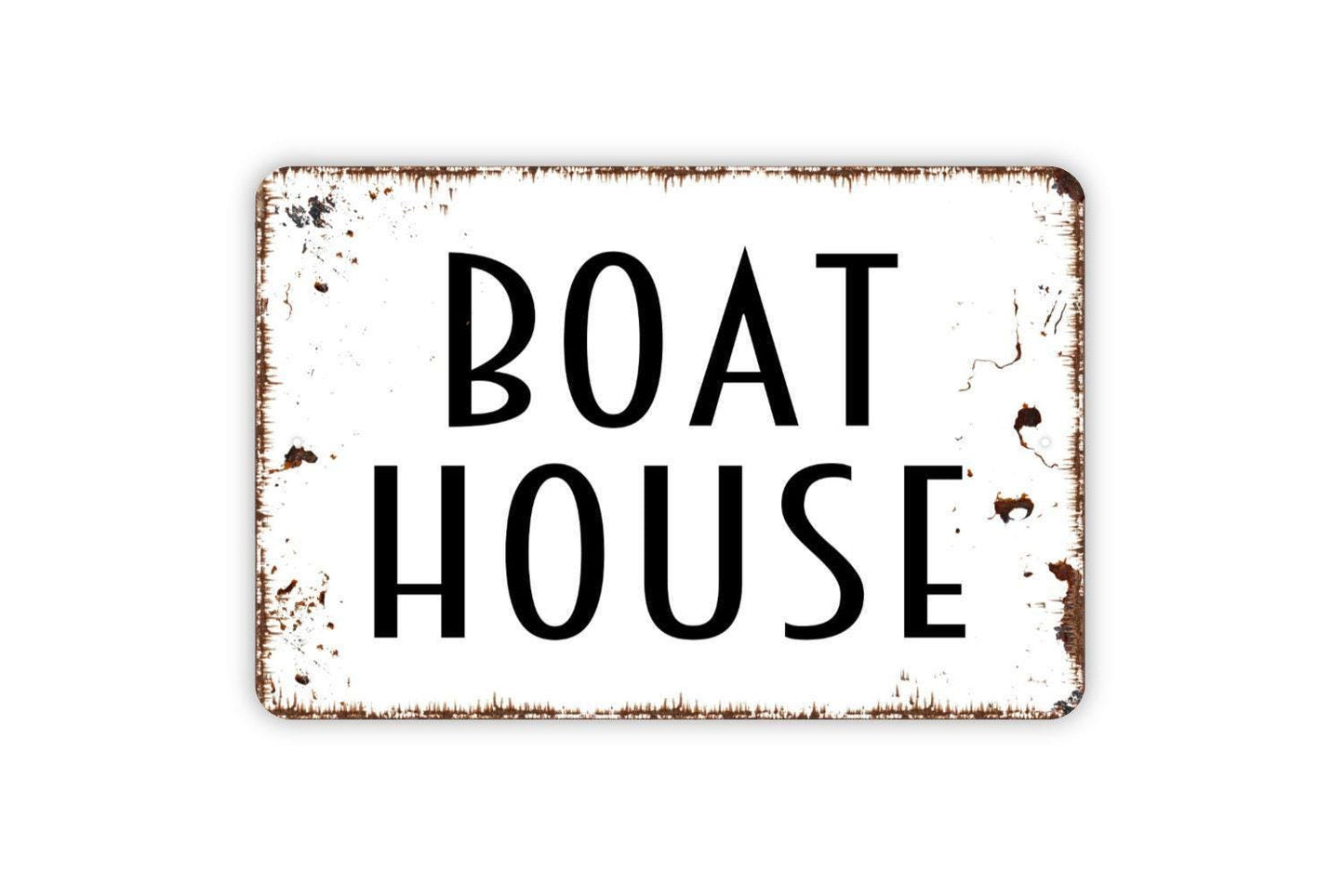 Boat House Sign – Lake House Wall Decor – Nautical Beach House Sign – Coastal Cabin or Dockside Sign – Metal Sign or Vinyl Sticker