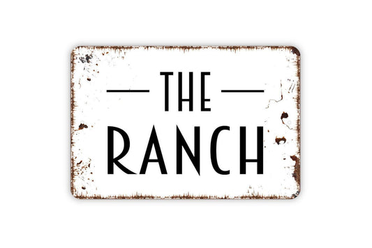 The Ranch Sign | Rustic Western Wall Decor | Metal Sign or Vinyl Sticker for Farm, Barn, Lodge, Cabin, or Country Home